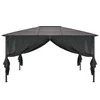 Pavėsinė su užuolaidomis, aliuminis, 4x3x2,6 m, juoda