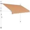 Rankiniu būdu ištraukiama markizė, geltoni/mėlyni dryžiai, 300cm