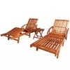 Sofa Saulės gultai, 2 vnt., su staliuku, akacijos mediena