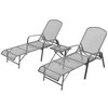 Sofa Saulės gultai, 2 vnt., su stalu, plienas, antracito spalvos