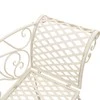 Sodo poilsio gultas, baltas, 128 cm, metalas, sen. stiliaus