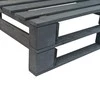 Sodo sofa iš palečių su pilkomis pagalvėlėmis, pušies mediena