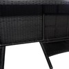 Lauko baldų komplektas Sodo sofa su arbatiniu staliuku, juoda, dvivietė, poliratanas