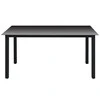 Sodo stalas, juodas, 150x90x74cm, aliuminis ir stiklas