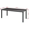 Sodo stalas, juodas, 190x90x74cm, aliuminis ir stiklas
