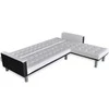 Sofa-lova, L formos, dirbtinė oda, balta