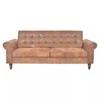 Dvivietė sofa su porankiais, ruda, dirbtinė zomša