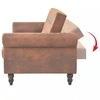 Dvivietė sofa su porankiais, ruda, dirbtinė zomša