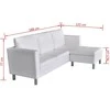 Sofa, trivietė, dirbtinė oda, balta