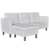 Sofa, trivietė, dirbtinė oda, balta