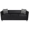 Sofa, trivietė, dirbtinė oda, juoda
