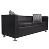 Sofa, trivietė, dirbtinė oda, juoda