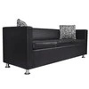 Sofa Sofos komplektas, juodas, dirbtinė oda