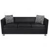 Sofa Sofos komplektas, juodas, dirbtinė oda