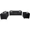 Sofa Sofos komplektas, juodas, dirbtinė oda