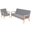 Sofa Sofos komplektas, 2 vnt., audinys, šviesiai pilkas