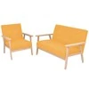 Sofa Sofos komplektas, 2d., audinys, geltonas