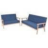 Sofa Sofos komplektas, 2d., audinys, mėlynas