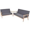 Sofa Sofos komplektas, 2d., audinys, tamsiai pilkas