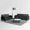 Sofa Sofos komplektas, 2d., dirbtinė oda, juoda
