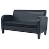 Sofa Sofos komplektas, 2d., dirbtinė oda, juoda