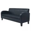 Sofa Sofos komplektas, 2d., dirbtinė oda, juoda