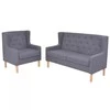 Sofa Sofos komplektas, 2vnt., audinys, pilkas