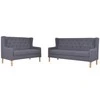 Sofa Sofos komplektas, 2vnt., audinys, pilkas