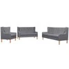 Sofa Sofos komplektas, 2vnt., audinys, pilkas