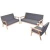 Sofa Sofos komplektas, 3 dalių, audinys, tamsiai pilkas