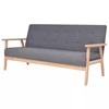 Sofa Sofos komplektas, 3 dalių, audinys, tamsiai pilkas