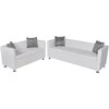 Sofa Sofos komplektas, baltas, dirbtinė oda, 3-vietis ir 2-vietis