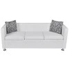 Sofa Sofos komplektas, baltas, dirbtinė oda, 3-vietis ir 2-vietis