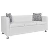 Sofa Sofos komplektas, baltas, dirbtinė oda, 3-vietis ir 2-vietis