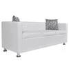 Sofa Sofos komplektas, baltas, dirbtinė oda, 3-vietis ir 2-vietis