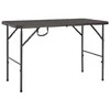 Sulankstomas sodo stalas, rudas, 120x60x74cm, HDPE ratano imit.