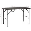 Sulankstomas sodo stalas, rudas, 120x60x74cm, HDPE ratano imit.