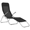Sofa Sulankstomi saulės gultai, 2 vnt., tekstilenas, juodi