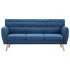 Trivietė sofa, audinio apmušalas, 172x70x82cm, mėlyna