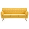 Trivietė sofa, audinio apmušalas, 172x70x82cm, geltona