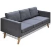 Trivietė sofa, audinys, tamsiai pilka