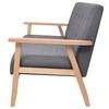 Trivietė sofa, tamsiai pilkos spalvos, audinys