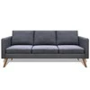 Trivietė sofa, audinys, tamsiai pilka