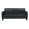 Trivietė sofa, dirbtinė oda, juoda