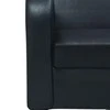 Trivietė sofa, dirbtinė oda, juoda