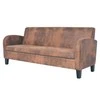 Trivietė sofa, dirbtinė zomšos oda, ruda
