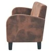 Trivietė sofa, dirbtinė zomšos oda, ruda