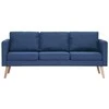 Trivietė sofa, mėlyna, audinys