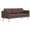 Trivietė sofa, ruda, audinys