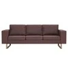 Trivietė sofa, ruda, audinys